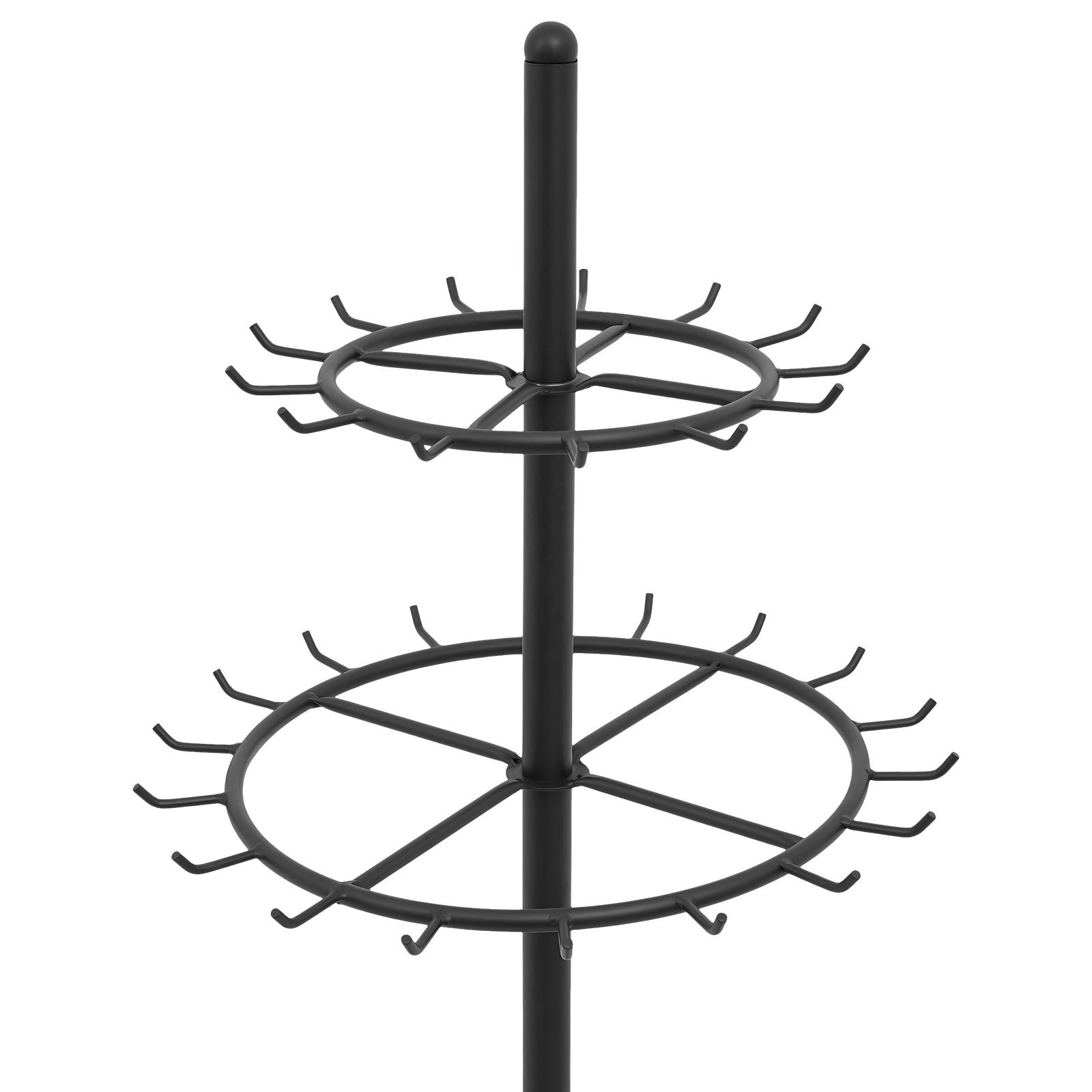 2-Tier 31 Hooks Steel Belt Display Shelf, Heavy Duty Rotating Tie Rack Organizer for Scarves & Belts, Space Saving with Round Base (19.7 Inch), for Home Closet Boutique Retail Store 2-Tier 31 Hooks Steel Belt Display Shelf, Heavy Duty Rotating Tie Rack Organizer for Scarves & Belts, Space Saving with Round Base (19.7 Inch), for Home Closet Boutique Retail Store