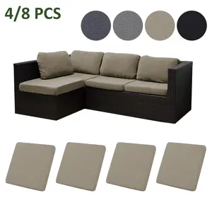 4/8 Piece Plaid Jacquard Outdoor Sofa Cushion Covers Set, Weather Resistant, Water Resistant Cushions, All-Season Solid Color, Elastic, Soft, Washable, Fashionable, Suitable for Sofa Cushions, Outdoor Cushion Slipcovers