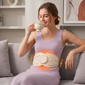 Cordless Lower Back & Belly Massager with Heat & Vibration: Adjustable Heating Pad Waist Lumbar Support Belt, EMS Red Light Tech for Muscle Relief, Tummy Control, Flat Tummy & Postpartum Body, Premium Gifts for Mom Dad Men Women Comfort