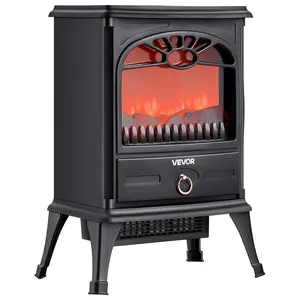 VEVOR 22.8inch Freestanding Fireplaces,  , 1500W 5120BTU Portable Electric Fireplace Stove Heater, with Overheating Protection,Realistic Flames,for Living Room,Bedroom,Study,Dining Room Warmth,Black