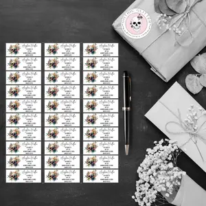 Floral Skull Address Labels