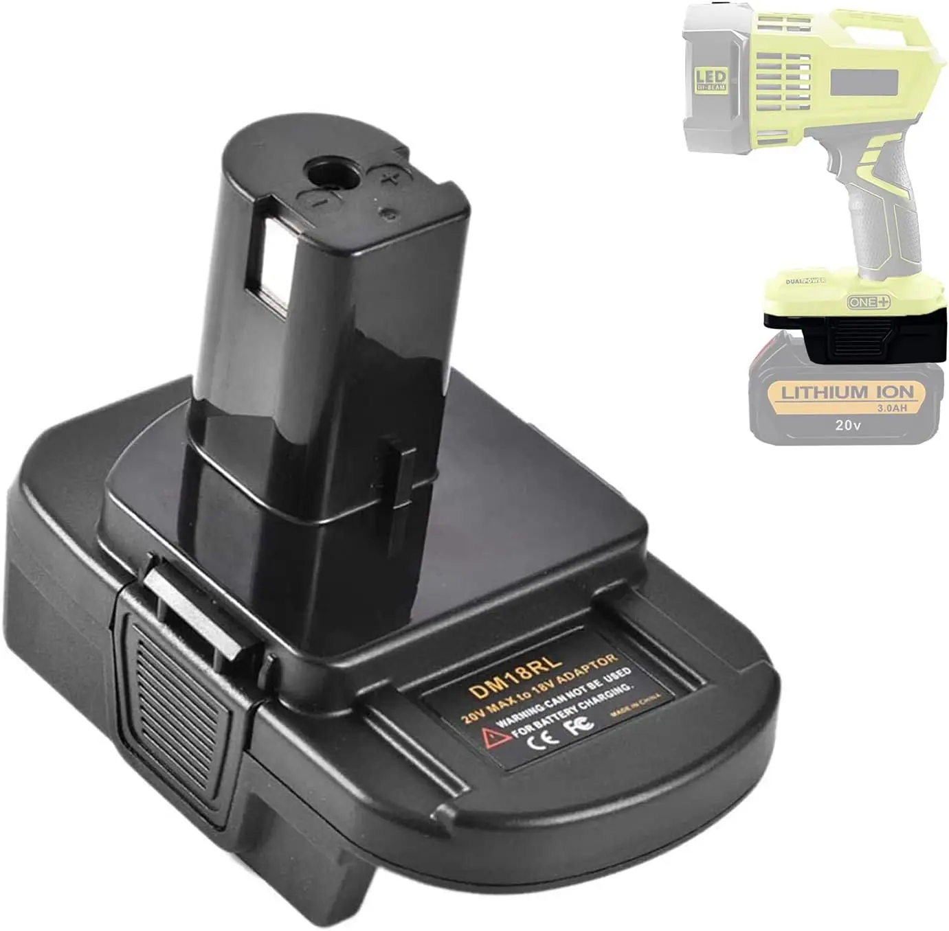 DM18RL Battery Adapter Converter for dewalt for Milwaukee 20V/18V Li-Ion Battery Convert to for Ryobi 18V Tool P103 P104 P105 P108 ABP1801 toolssetbox