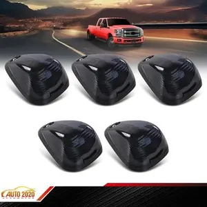 5PC Cab Roof Clearance Marker Lamps w/ White LED Lights Fit For Most Trucks