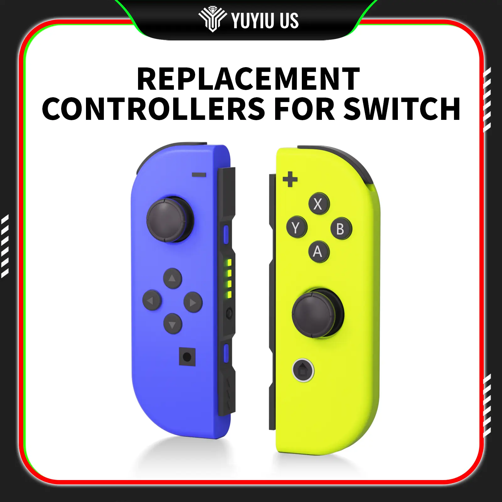Wireless Joy-Con L/R Controller Replacement for Switch Consoles - Sohochic Enhanced Wireless Controllers Accessory with Auto Wake, Auto Sleep, Motion Control, Dual Vibration, Screenshot Functionality,