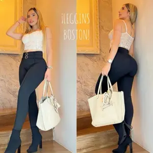 Leggings Colombianas Boston/straps and metal buckle in the front Bottoms Breathable Casual Day Fabric Fit High Waist Rayon