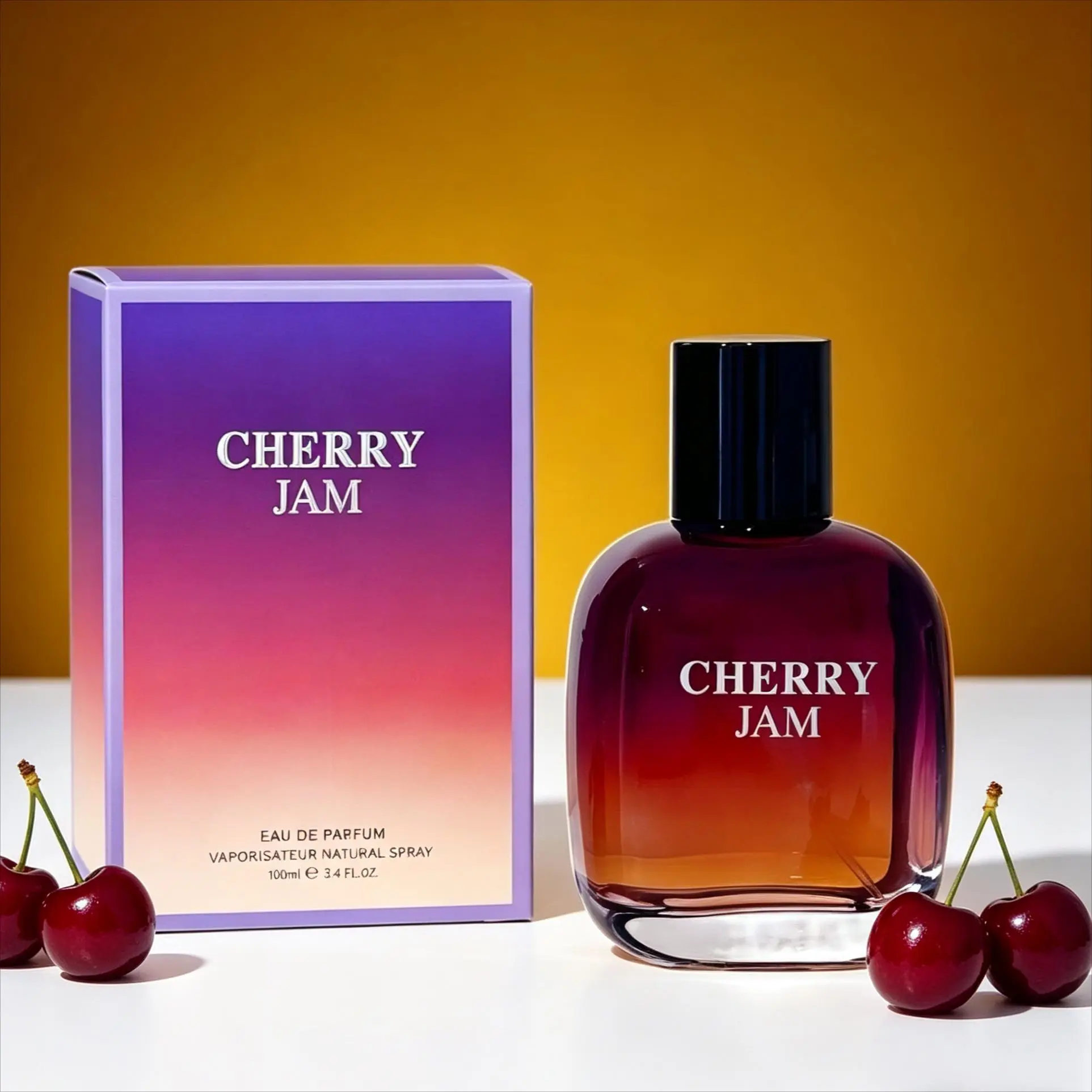 Cherry Jam Unisex Eau de Parfum, a Long-Lasting EDP Spray with an Aromatic Sweet Fruity and Creamy Gourmand Scent, Candy Fragrance for Daily Wear, Single Item