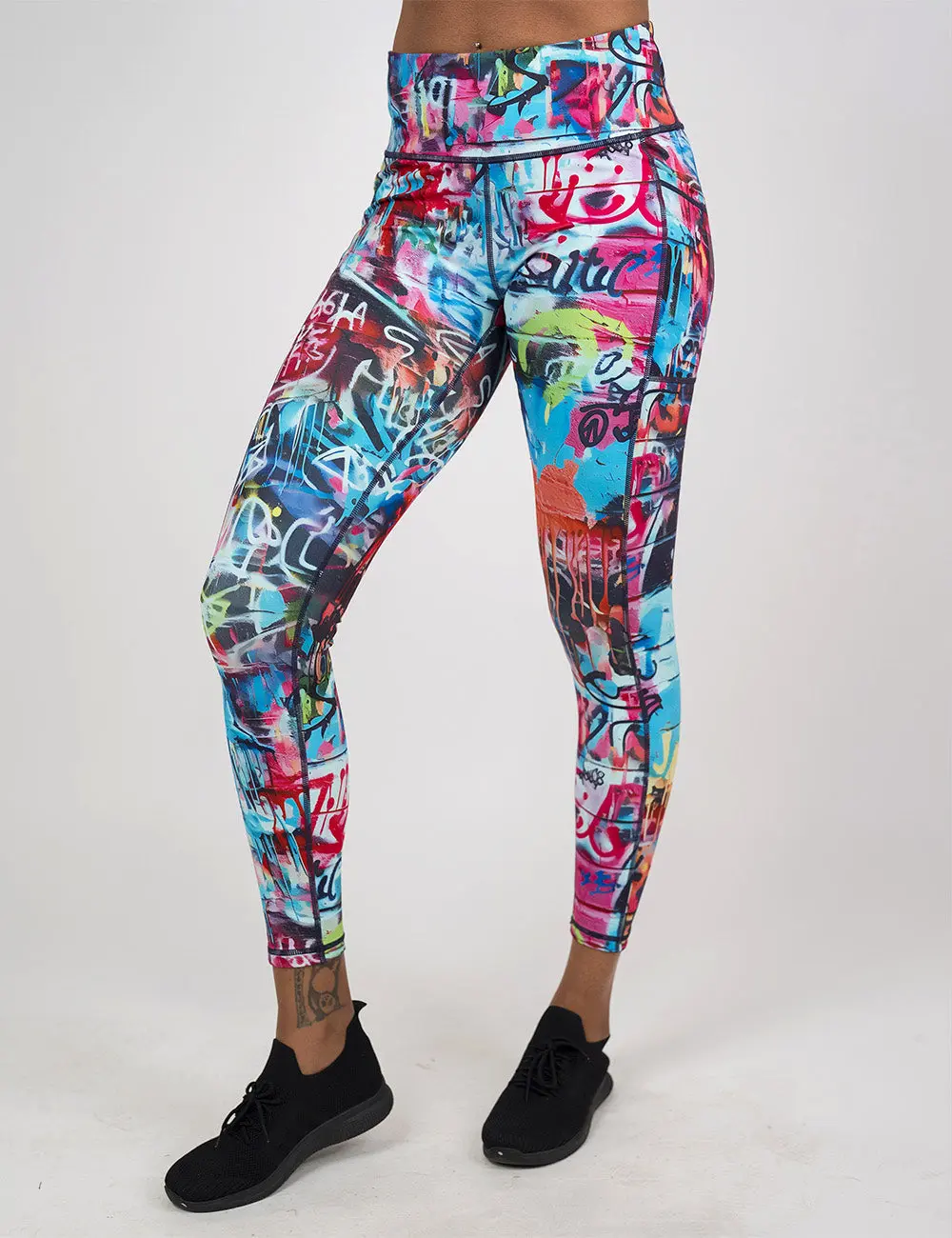 CVG Concrete Canvas Leggings, Graphic Print Leggings, High Waists Leggings