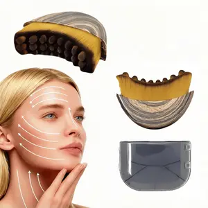Dual-Ended Lymphatic Drainage Facial Brush Set — Dry Brushing Massager for Jawline Contouring, Fatigue Relief, and Instant Radiance; Ergonomic Beauty Roller Suitable for Daily Dry Brushing