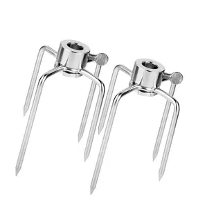 FixtureDisplays® Grill Rotisserie Meat Forks 2PK Fits 5/16 Inch Square Spit Rods Chicken Meat Barbecue Holder 21892NEW-NF