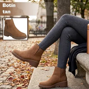 Forever Sophie Platform Chelsea Boot Women's Brown Nubuck Ankle Boots with Chunky Heel Comfortable Fit Elastic Side Panels for Everyday Wear - Girl, Footwear
