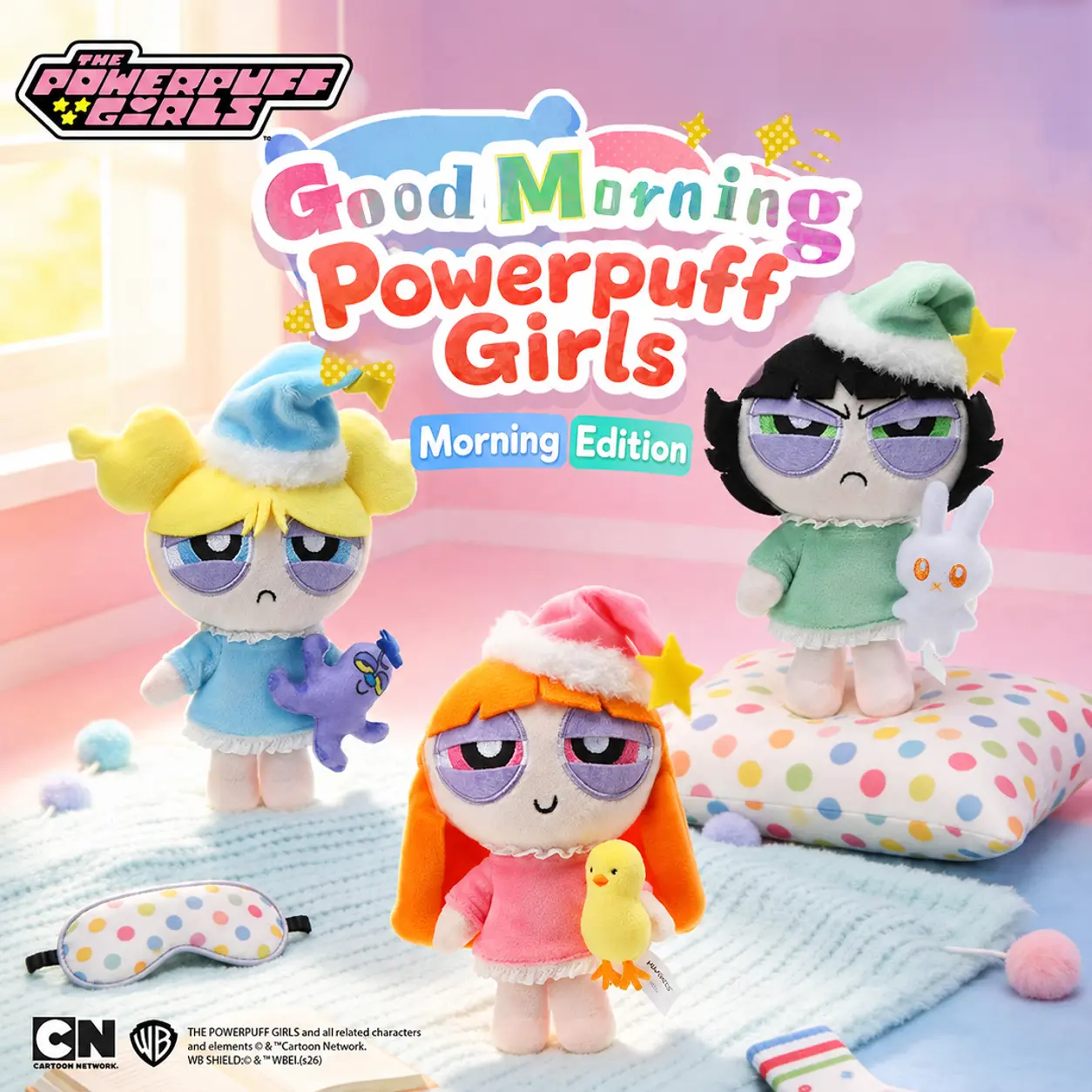 MINISO Flying Patrol "Good Morning" Soft Plush Hanging Charm - Unisex Cute Bubble Keychain, Bag Accessory, Birthday Gift for Little Girls, Back To School