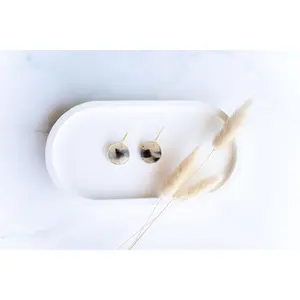 Clay earring | tortoise shell hoops