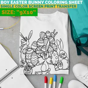 Boy Bunnies Screen Print Transfer