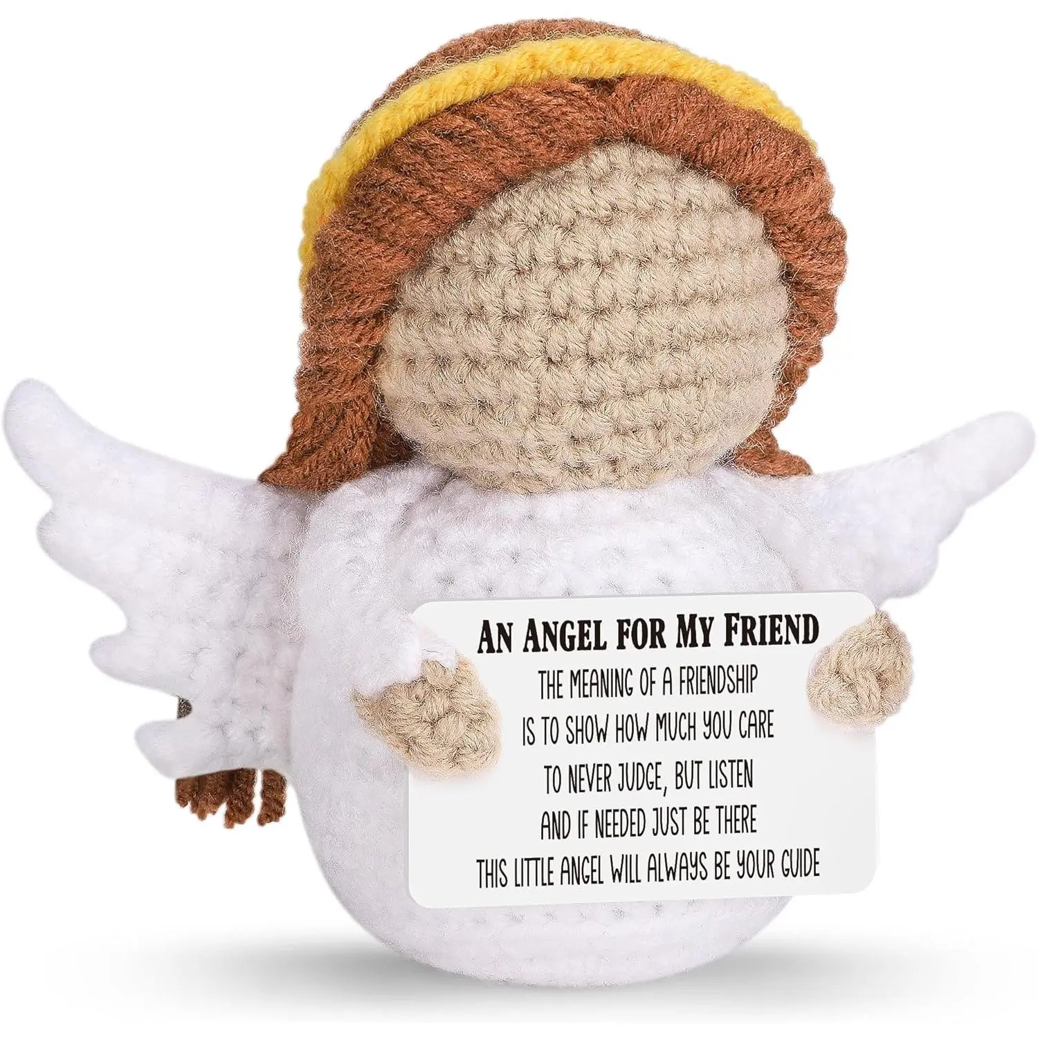 Best Friend Birthday Gifts for Women Men, Christmas Decorations for Bestie BFF Sister, Friendship Gifts for Women Friends Her Him Female Male Boys Girls, Funny Handmade Crochet Angel Stocking Stuffers