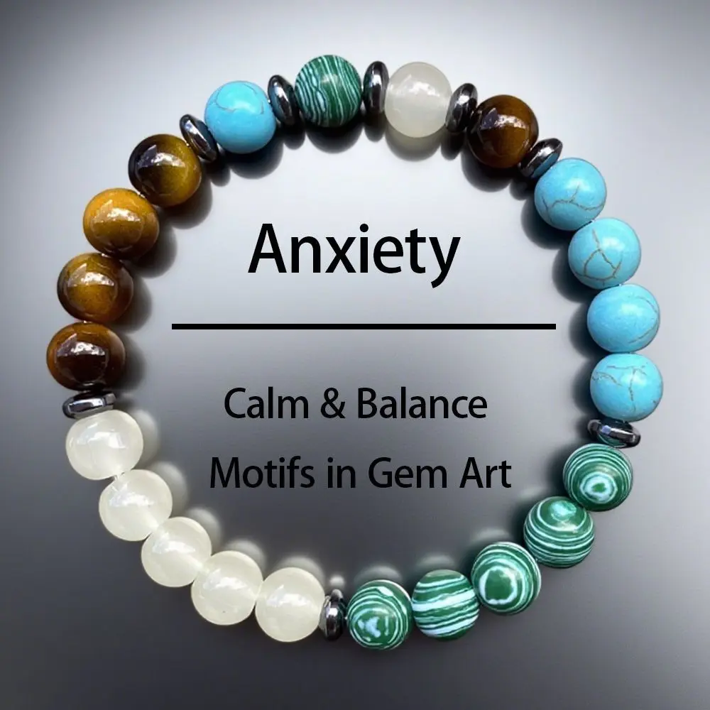 Unisex Healing Crystal Bead Jewelry Bracelet - Stress Relief Accessory for Emotional Balance