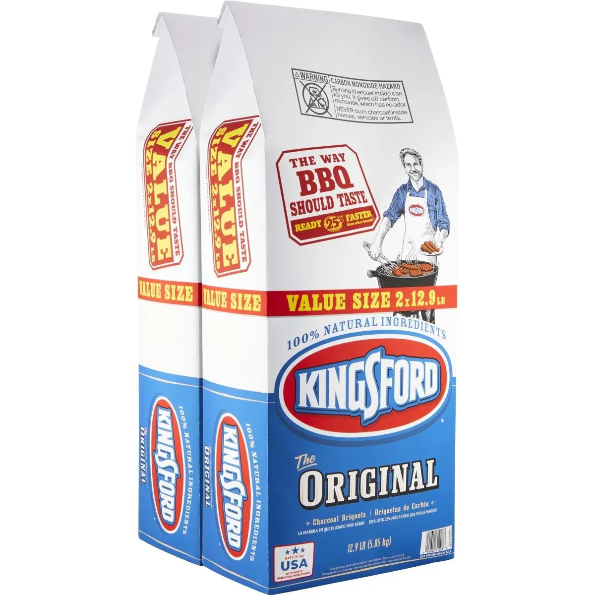Kingsford Original Charcoal Briquets - 2-Pack, 12 lbs Each, 250211 Model, for BBQ Grilling, Natural Briquets