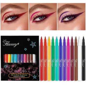 12-color Eyeliner Pencil, Matte Eyeliner Liquid Set, Rainbow Colors, Long-lasting Colored Eyeliner Pencil, Matte Eyeliner Pencils