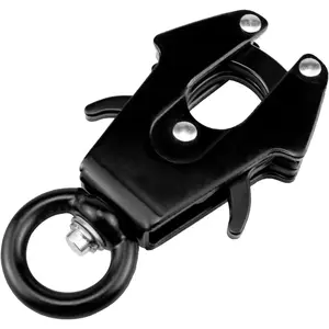 15mm 1pc Heavy Duty Black Quick Release Swivel Frog Clip Buckle Durable Dog Leash Chain Clasp for Pet Walking Training
