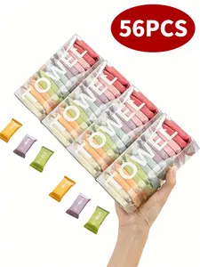 56 Packages Compressed Towel, Disposable Compressed Face Towel Soft Face Towel, Portable Extra-thick Compressed Disposable Face Towel