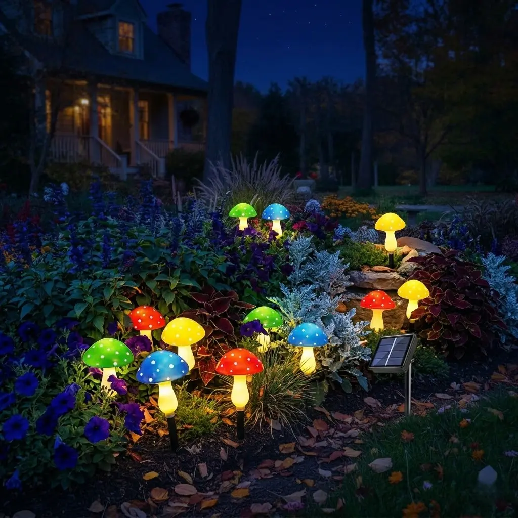 2/4 Pack Solar Mushroom Shaped Garden Light 1 Set Outdoor Decorative Light Solar Garden Atmosphere LED Light Suitable for Courtyard Terrace Walkway Solar Landscape Light Outdoor Path Lighting