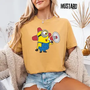 Comfort Colors Funny Cartoon Firefighter Shirt, Yellow Character Megaphone Tee, Funny Movie Fan T-Shirt, Youth Tee, Toddler Gift