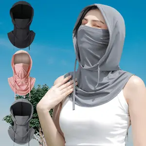 Unisex Ice Silk Sun Protection Balaclava Hat, UV Blocking Full Face Mask, Full Face Coverage, Breathable Seamless Adjustable Neck Strap Scarf, Outdoor Motorcycle Cycling Fishing Hiking Headwear, Breathable Face Covering
