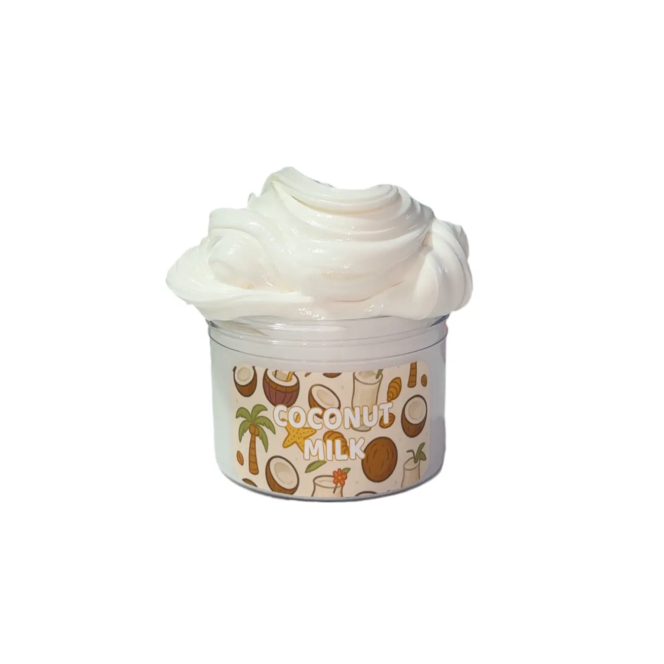 8oz Coconut Milk Butter Slime - Jmiller Enterprises Stress Relief Toy, Creamy White Coconut-Scented Squishy Fidget Toy with Smooth Texture, Ages 5+ Beach-Day Decompression Item