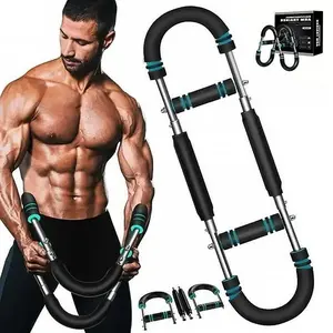 Portable Detachable Fitness Machine for Home & Gym, Upper Body Muscle Builder Suitable for All Fitness Levels, 2026 New Pro 60-100lb Adjustable Power Twister Bar, Resistance Twister Arm Exerciser