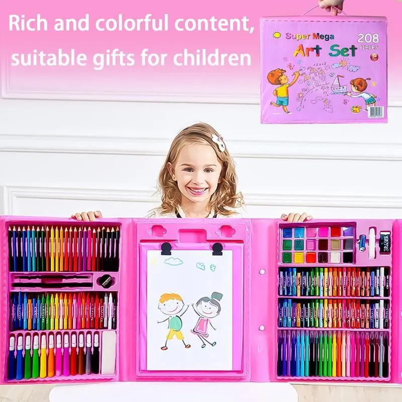 208-Piece Super Big Art Set for Kids, Colorful Arts & Crafts Supplies, Crafting Supplies, Art Drawing Supplies, Perfect Gift for Children, Creative Learning Toy, Art Materials, Artist Supplies, Art Supplies Kit, Art Kits