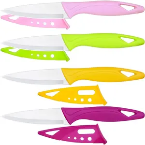 Paring , 4 inch Fruit Paring  Set of 4 with Cover Sheath, Small Kitchen  Peeling  for Vegetable Stainless Steel