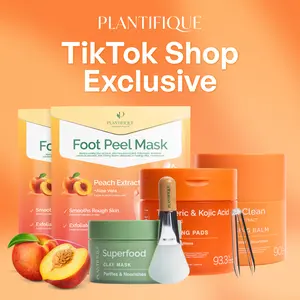 [PLANTIFIQUE Official Shop] Head-to-Toe Glow Bundle – Foot Peel Mask, Korean Cleansing Balm, Superfood Clay Mask & Kojic Turmeric Brightening Pads | Full-Body Exfoliation, Deep Clean, Pore Detox, Dark Spot Care & Radiance Boost Set