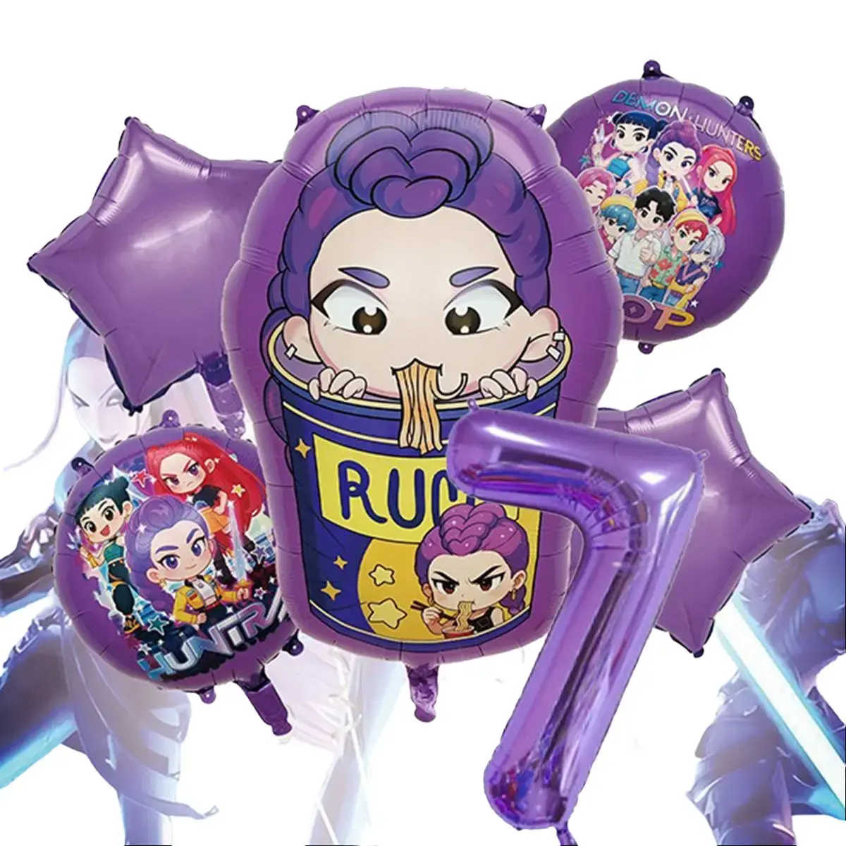 Irregular Aluminium Foil Happy Birthday Number Balloon Full Party Set, Cartoon-Themed Balloon Decor, Kid Birthday Party Supplies for 1-9 Year Olds, New Arrival Festive Home Decor, Kid Birthday Party Balloon
