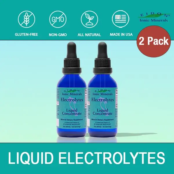 Eidon Electrolytes Liquid Drops Ionic Mineral Supplement for Hydration Support 2 oz 2 Pack Healthcare Sodium Magnesium Calcium Daily Supplement Brain Health Supplement