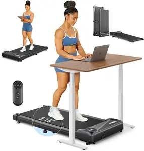 Walking Pad Treadmill Under Desk, Walking Pad Machine with 2.5HP and 265 lbs Weight Capacity Remote Control LED Display, Portable Mini Treadmill for Home/Office