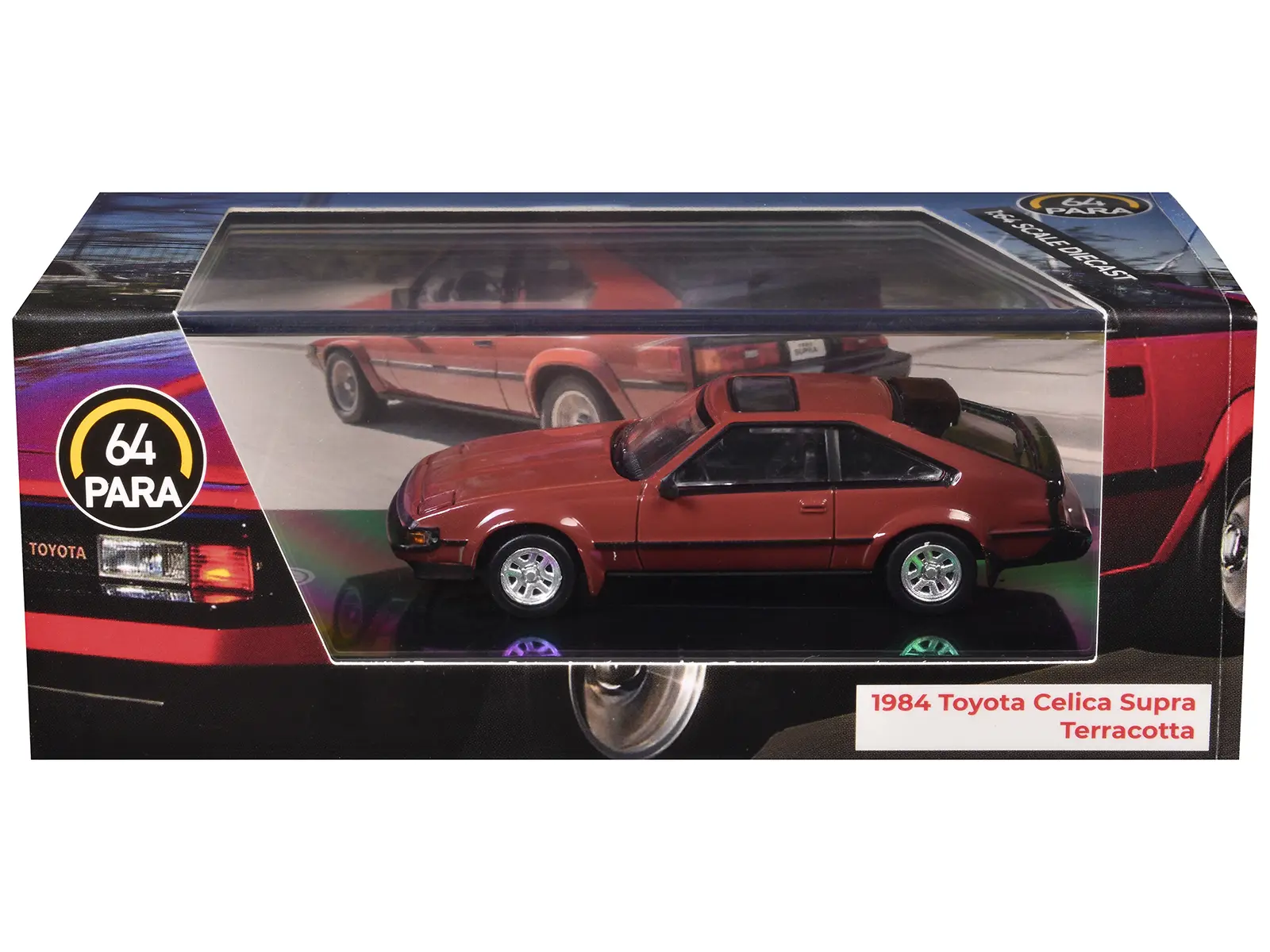 1984 Toyota Celica Supra Terracotta Red with Sunroof 1/64 Diecast Model Car by Paragon Models