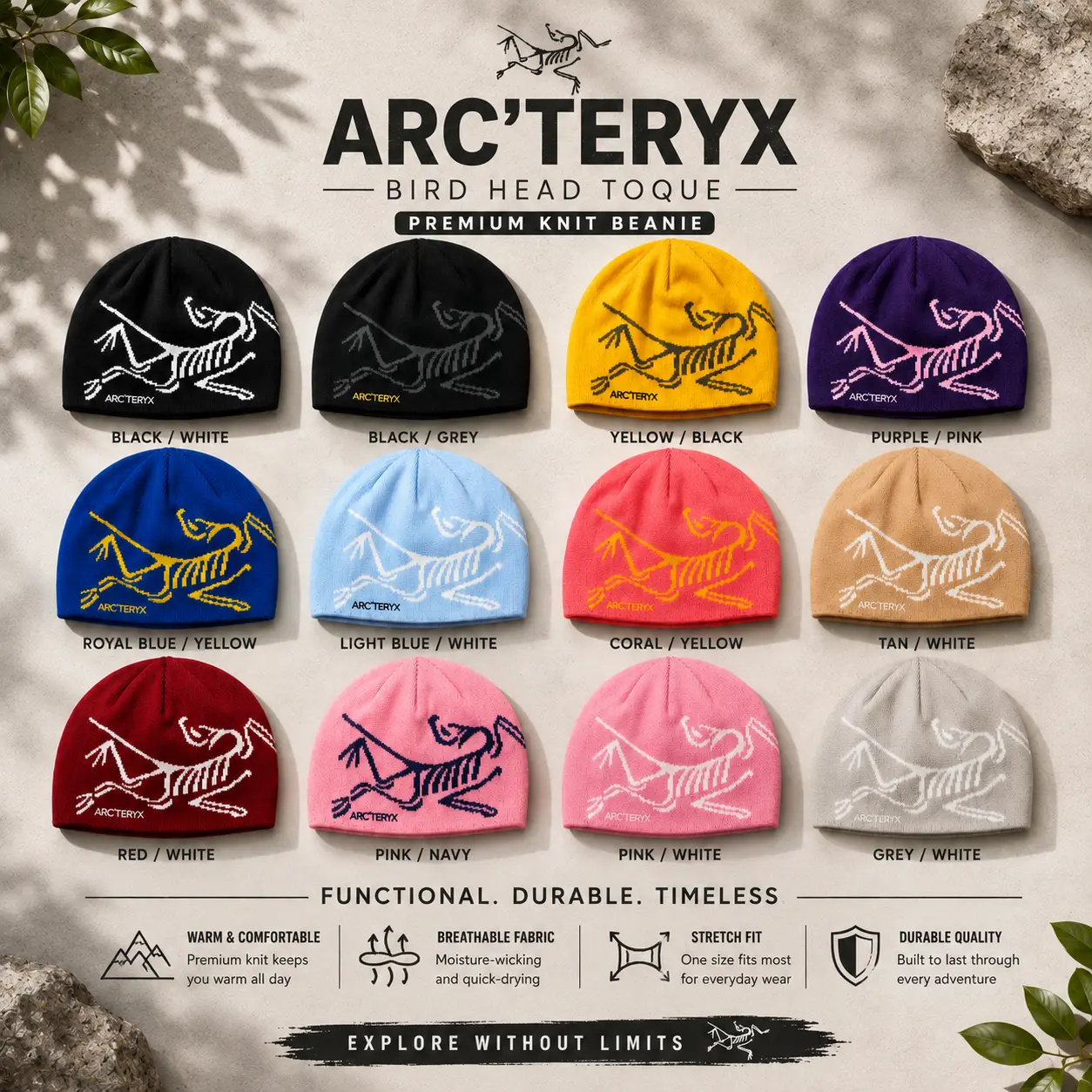 Arc'teryx Bird Head Toque - Frozen Peak - classic unisex winter beanie, breathable, comfortable blend of wool and recycled polyester, skiing, snowboarding, climbing & Outdoor Wear #skull
