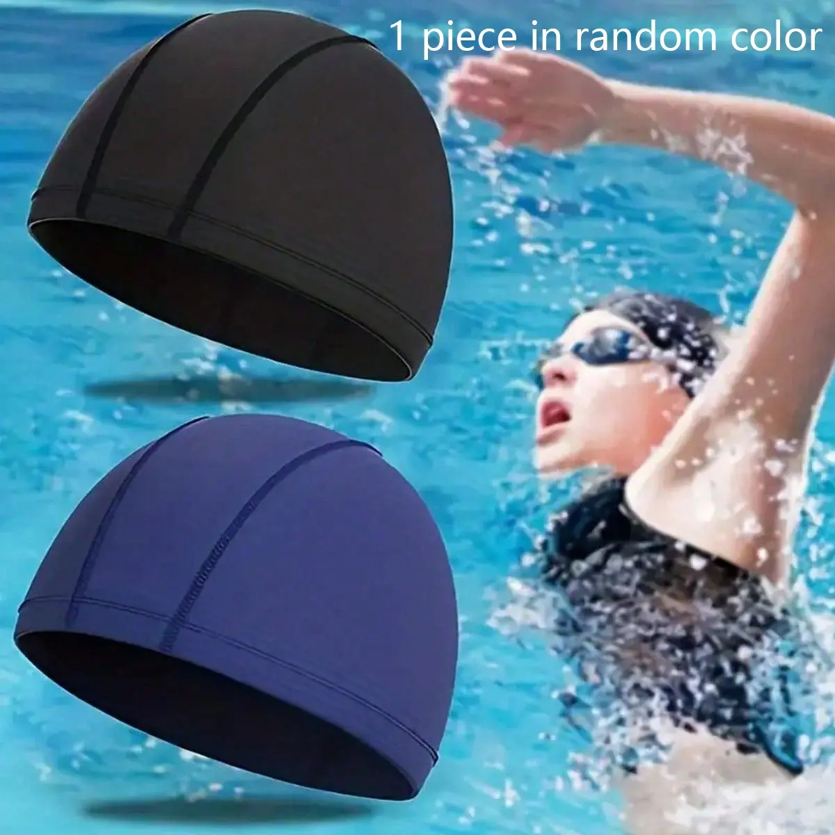 Unisex Sport Swimming Cap, 1 Count Breathable Elastic Swimming Cap, Anti-slip Swimming Cap for Pool, Beach, Outdoor & Summer Entertainment