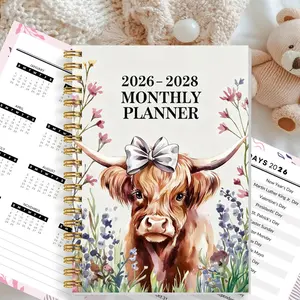 Compact 2026-2028 3-Year Calendar Notebook, Monthly Schedule Goal Tracker, Home Affairs Management Book, Annual Overview, To-Do Lists