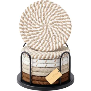 Coasters Set of 8 for Drinks, 4 Inch Large Coasters for Coffee Table, Tabletop Protection for Hot & Cold Drinks, Versatile Coasters for Home Decor, Non-Slip & Easy to Clean, Coffee