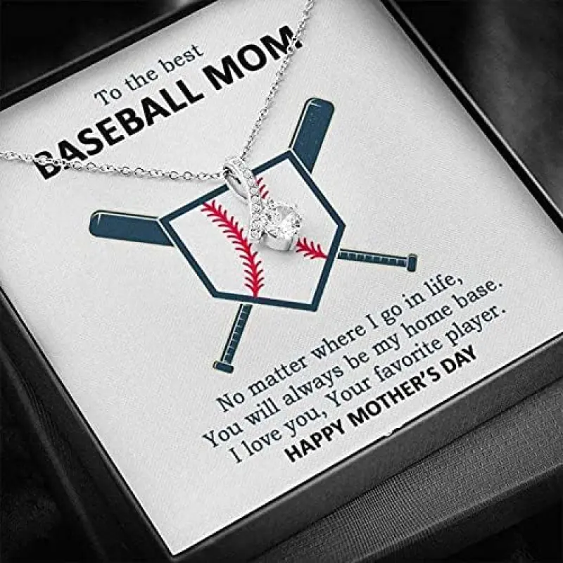 To the best Baseball Mom Beauty Alluring Necklace - Gifts Special Necklace For Women, Jewelry Necklace For Mom, Mom Birthday , Idea Happy Mother's Day, Sterling Silver Women's Jewelry