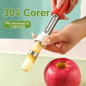 2-in-1 Apple Corer and Peeler Tool Stainless Steel Fruit Vegetable Corer Remover Multifunction Kitchen Gadget for Apples & More Handles Peeling Sturdy