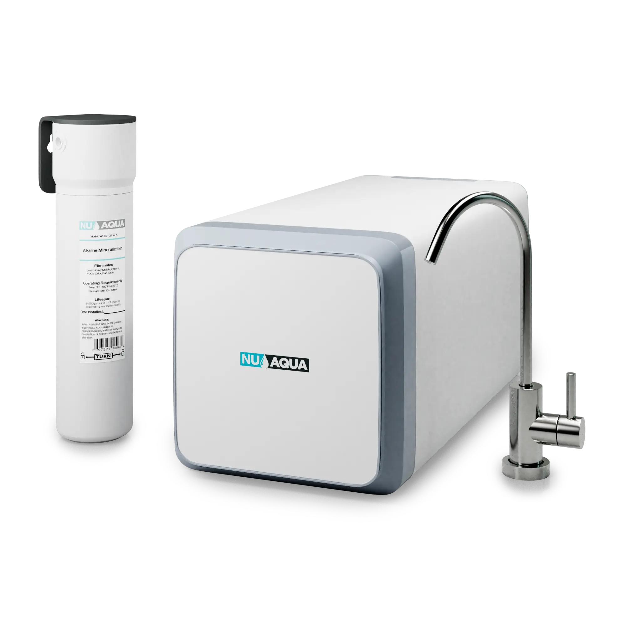 NU Aqua Efficiency Series Tankless 800GPD Alkaline Remineralization Reverse Osmosis System 2:1 Pure To Waste
