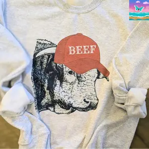 Hereford Beef Crewneck & T-shirt, country clothing, Western Cowboy Graphic Hoodie, Trending Western Graphic Hoodie, western clothing, Cowboy Stuff, Western Sweatshirt, Turquoise Tee