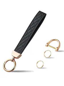 Minimalist Style Wristlet Keychain, Car Key Chain Holder with 2 Key Ring & Anti-lost D Ring, Modern Minimalist Style Key Fob Wristband for Women, Keychain Accessory