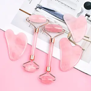 Double Head Heart Facial Eye Gentle Massager Roller, Resin Tool, Ergonomic Handle, Portable Gua Sha, No Battery Needed, All Seasons Use, Self Care Tool