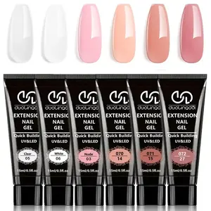 Dld 6 Color Multifunctional Nail Gel, Removable UV Hard Gel, Nail Strengthening Extension Shaping, Nail Art Decoration Set for Women