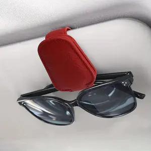 Sunglasses Holders For Car, Magnetic Genuine Leather Sunglasses Clip For Car Visor, Glasses Hanger Clip, Car Visor Organizer, Car Interior Visor Accessories