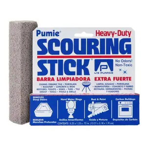 PUMIE Pumice Scouring Stick, Multi Purpose Scouring Bar, Removes Toilet Bowl Rings, Sink and Tub Stains, Mineral Deposits on Faucets, Oven Grease, and Workshop Rust, All Hard Surfaces Cleaner for Home and Garage.