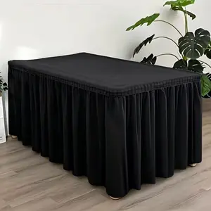 Elegant polyester spandex party tablecloths with thickened fabric that is not translucent, and anti-wrinkle and wear-resistant table skirts - suitable for weddings, birthdays, bathing and other party events, Party Decoration Supplies
