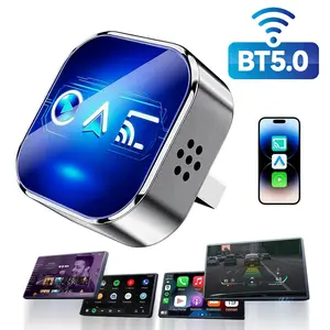 New 2027 CarPlay wireless CarPlay adapter for iPhone/Android, Android Auto CarPlay, Converts Wired to Wireless, Mirror Link Screen Mirroring, Bluetooth 5.0 & 5G/2.4G WiFi Fast Low Latency, Plug & Play with USB/Type-C Adapter for Car Accessories